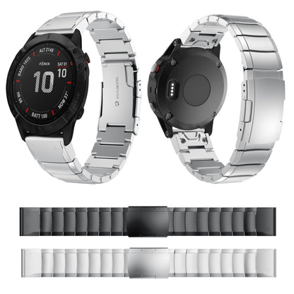 For Garmin Fenix 6X Pro 26mm Tortoise Shell Stainless Steel Watch Band(Black) - Watch Bands by buy2fix | Online Shopping UK | buy2fix