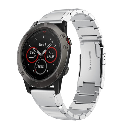 For Garmin Fenix 5X Sapphire 26mm Tortoise Shell Stainless Steel Watch Band(Sliver) - Watch Bands by buy2fix | Online Shopping UK | buy2fix