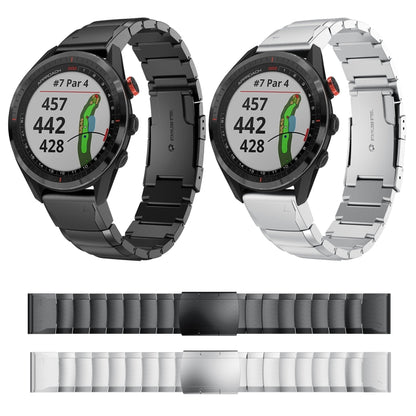 For Garmin Approach S62 22mm Tortoise Shell Stainless Steel Watch Band(Silver) - Watch Bands by buy2fix | Online Shopping UK | buy2fix