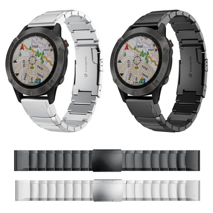 For Garmin Fenix 6 GPS 22mm Tortoise Shell Stainless Steel Watch Band(Silver) - Watch Bands by buy2fix | Online Shopping UK | buy2fix