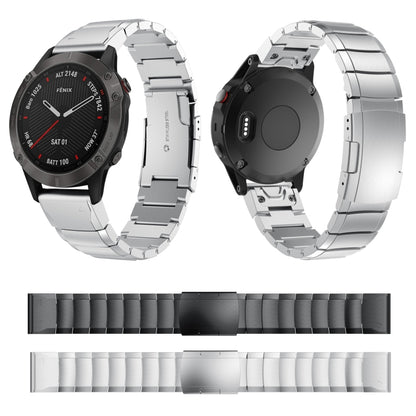 For Garmin Fenix 6 Sapphire GPS 22mm Tortoise Shell Stainless Steel Watch Band(Black) - Watch Bands by buy2fix | Online Shopping UK | buy2fix