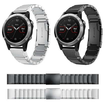 For Garmin Fenix 5 22mm Tortoise Shell Stainless Steel Watch Band(Silver) - Watch Bands by buy2fix | Online Shopping UK | buy2fix
