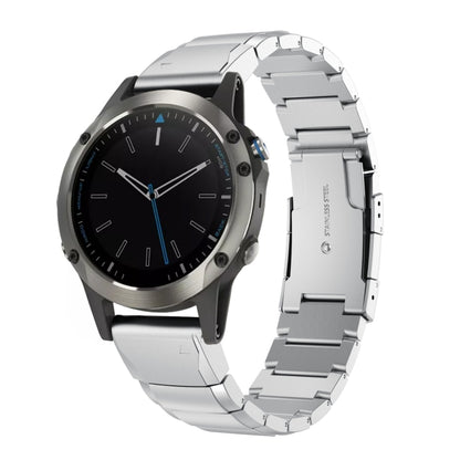 For Garmin Quatix 5 Sapphire 22mm Tortoise Shell Stainless Steel Watch Band(Silver) by buy2fix