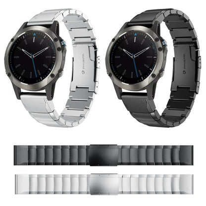 For Garmin Quatix 5 Sapphire 22mm Tortoise Shell Stainless Steel Watch Band(Black) - Watch Bands by buy2fix | Online Shopping UK | buy2fix