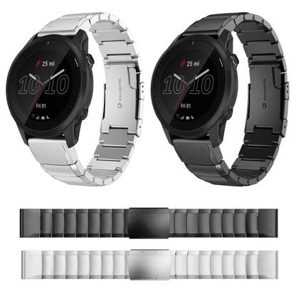 For Garmin Forerunner 945 22mm Tortoise Shell Stainless Steel Watch Band(Silver) - Watch Bands by buy2fix | Online Shopping UK | buy2fix