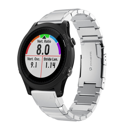 For Garmin Forerunner 935 22mm Tortoise Shell Stainless Steel Watch Band(Silver) - Watch Bands by buy2fix | Online Shopping UK | buy2fix