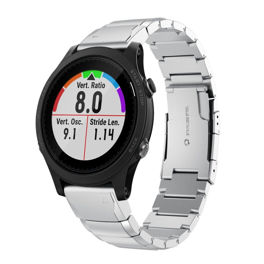 For Garmin Forerunner 935 22mm Tortoise Shell Stainless Steel Watch Band(Silver)