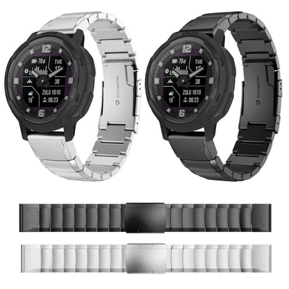 For Garmin Instinct Crossover Solar 22mm Tortoise Shell Stainless Steel Watch Band(Silver) - Watch Bands by buy2fix | Online Shopping UK | buy2fix