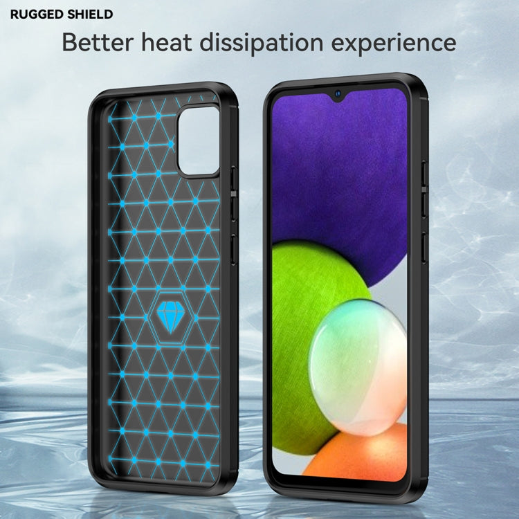 For Samsung Galaxy F04 Brushed Texture Carbon Fiber TPU Phone Case(Black) by buy2fix
