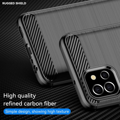 For Samsung Galaxy F04 Brushed Texture Carbon Fiber TPU Phone Case(Black) by buy2fix