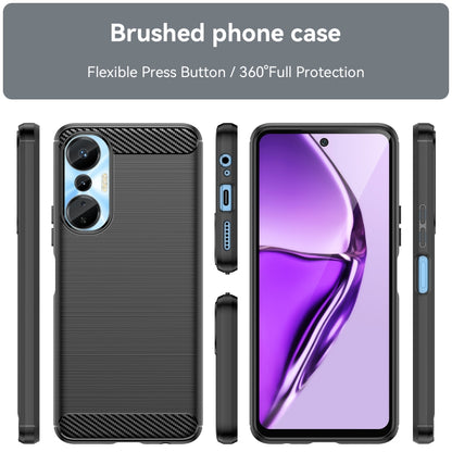 For Infinix Hot 20S Brushed Texture Carbon Fiber TPU Phone Case(Black) - Infinix Cases by buy2fix | Online Shopping UK | buy2fix