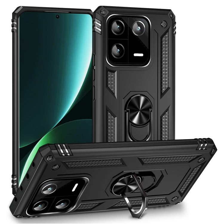 For Xiaomi 13 Pro Shockproof TPU + PC Phone Case with Holder(Black) - Xiaomi Cases by buy2fix | Online Shopping UK | buy2fix