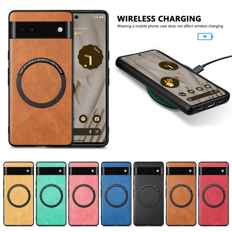 For Google Pixel 6A Solid Color Leather Phone Case(Blue) - Google Cases by buy2fix | Online Shopping UK | buy2fix