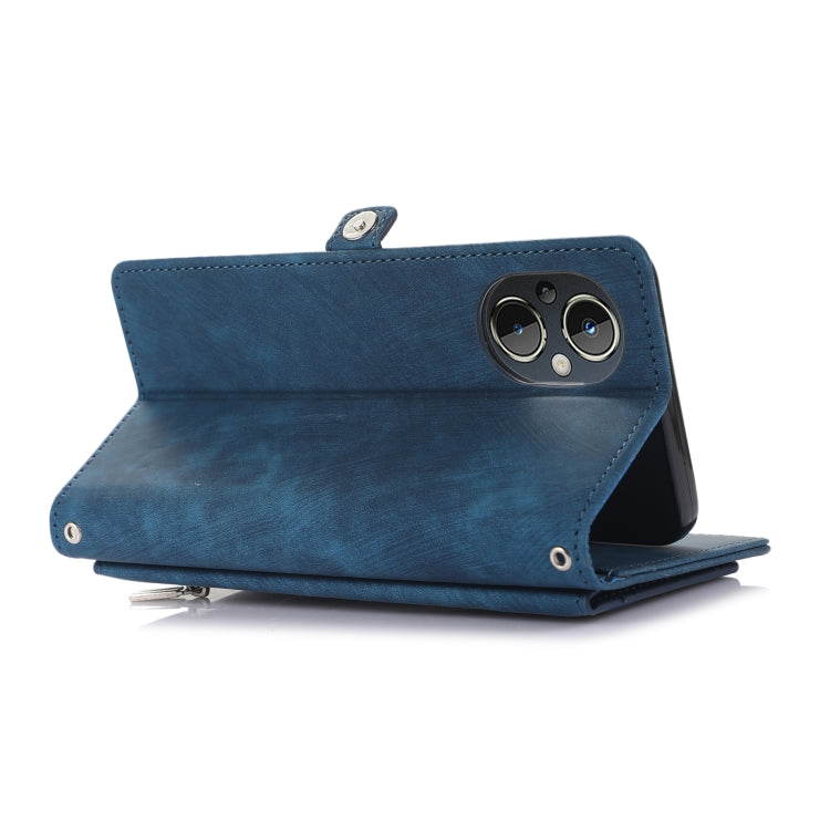 For Nothing Phone 1 Zipper Card Slot Buckle Wallet Leather Phone Case(Blue) - Nothing Cases by buy2fix | Online Shopping UK | buy2fix