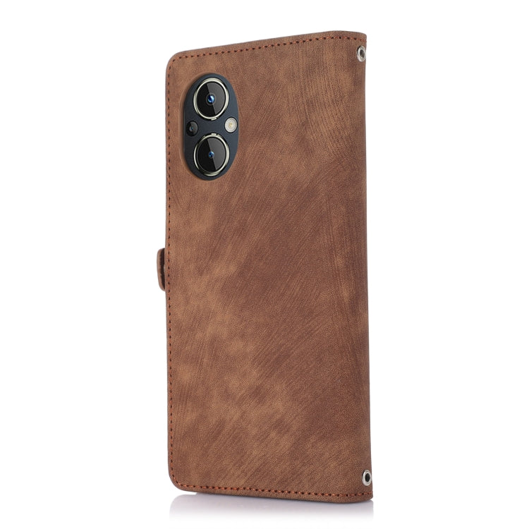 For Nothing Phone 1 Zipper Card Slot Buckle Wallet Leather Phone Case(Brown) - Nothing Cases by buy2fix | Online Shopping UK | buy2fix