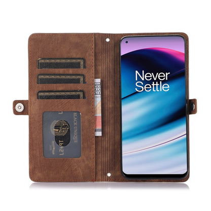 For Nothing Phone 1 Zipper Card Slot Buckle Wallet Leather Phone Case(Brown) - Nothing Cases by buy2fix | Online Shopping UK | buy2fix