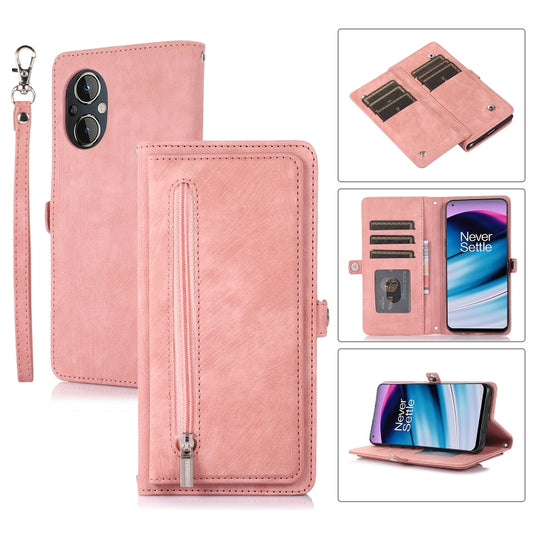 For Nothing Phone 1 Zipper Card Slot Buckle Wallet Leather Phone Case(Pink) - Nothing Cases by buy2fix | Online Shopping UK | buy2fix