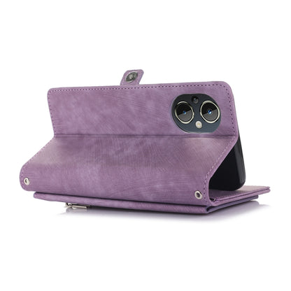 For Nothing Phone 1 Zipper Card Slot Buckle Wallet Leather Phone Case(Purple) - Nothing Cases by buy2fix | Online Shopping UK | buy2fix