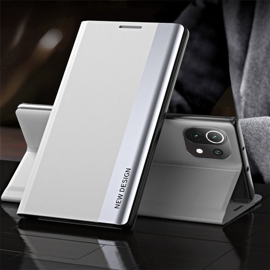 For Xiaomi 13 Side Electroplated Adsorption Leather Phone Case(Silver) - Xiaomi Cases by buy2fix | Online Shopping UK | buy2fix