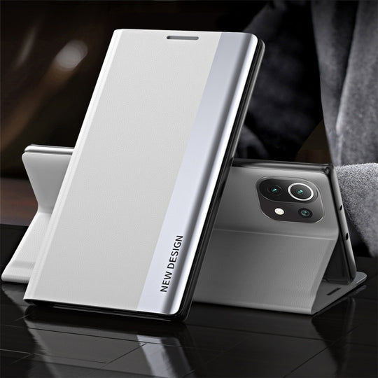 For Xiaomi 13 Side Electroplated Adsorption Leather Phone Case(Silver)