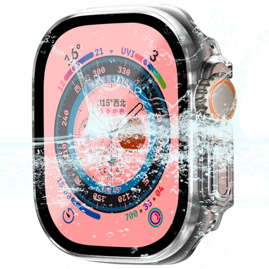 For Apple Watch Ultra / Ultra 2 49mm ENKAY Hat-Prince Waterproof Full Coverage PC Frame + 9H Tempered Glass Case(Transparent) - Watch Cases by ENKAY | Online Shopping UK | buy2fix