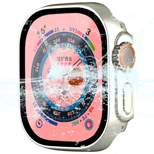 For Apple Watch Ultra 4 / 3 / 2 / 1 49mm ENKAY Hat-Prince Waterproof Full Coverage PC Frame + 9H Tempered Glass Case(Silver)