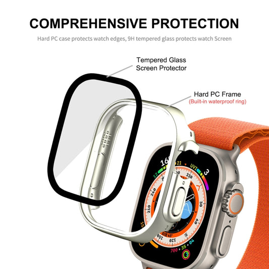 For Apple Watch Ultra / Ultra 2 49mm ENKAY Hat-Prince Waterproof Full Coverage PC Frame + 9H Tempered Glass Case(Transparent) - Watch Cases by ENKAY | Online Shopping UK | buy2fix