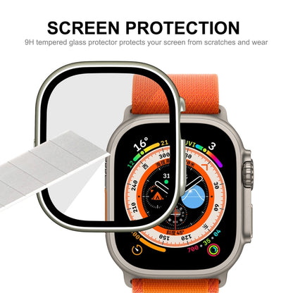 For Apple Watch Ultra / Ultra 2 49mm ENKAY Hat-Prince Waterproof Full Coverage PC Frame + 9H Tempered Glass Case(White) - Watch Cases by ENKAY | Online Shopping UK | buy2fix