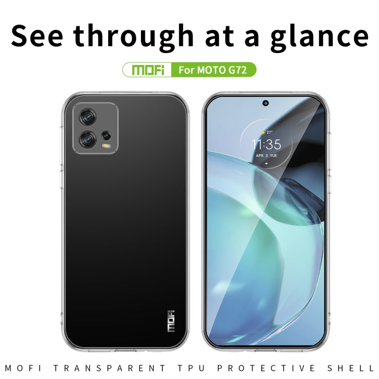 For Motorola Moto G72 MOFI Ming Series Ultra-thin TPU Phone Case(Transparent) - Motorola Cases by MOFI | Online Shopping UK | buy2fix