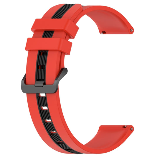 For Samsung Galaxy Watch5 Pro 45mm 20mm Vertical Two-Color Silicone Watch Band(Red+Black) - Watch Bands by buy2fix | Online Shopping UK | buy2fix