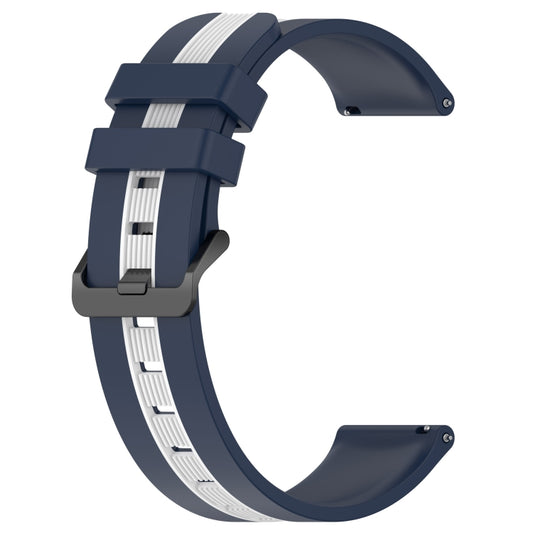 For Xiaomi MI Watch S1 Active 22mm Vertical Two-Color Silicone Watch Band(Blue+White) - Watch Bands by buy2fix | Online Shopping UK | buy2fix