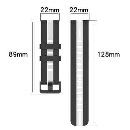 For Xiaomi MI Watch S1 Active 22mm Vertical Two-Color Silicone Watch Band(Blue+White) - Watch Bands by buy2fix | Online Shopping UK | buy2fix