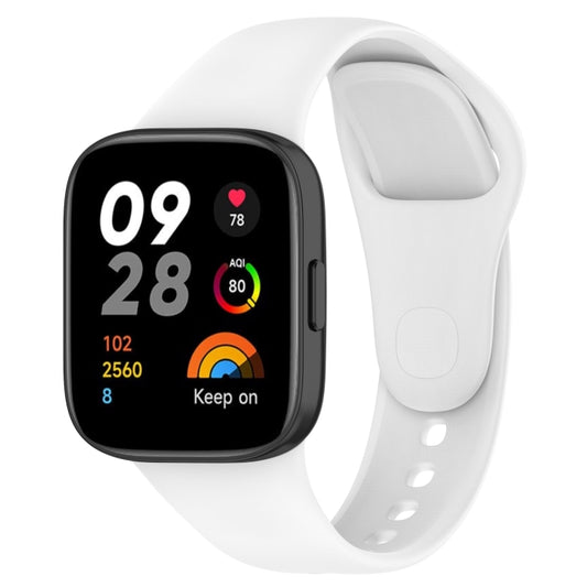 For Redmi Watch 3 Loop Type Solid Color Silicone Watch Band(White) - Watch Bands by buy2fix | Online Shopping UK | buy2fix