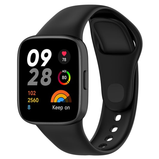 For Redmi Watch 3 Loop Type Solid Color Silicone Watch Band(Black) - Watch Bands by buy2fix | Online Shopping UK | buy2fix