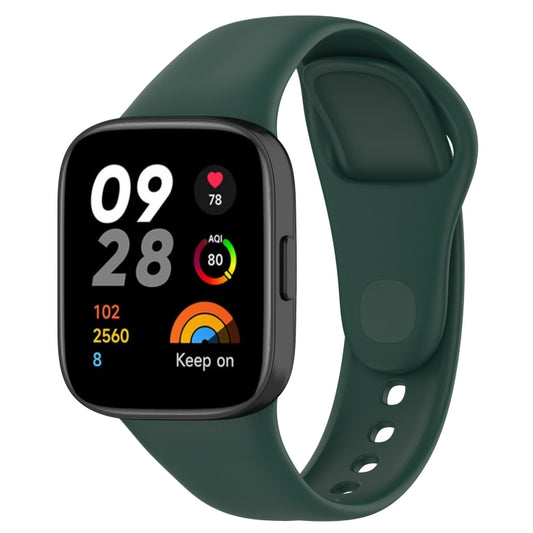 For Redmi Watch 3 Loop Type Solid Color Silicone Watch Band(Dark Green) - Watch Bands by buy2fix | Online Shopping UK | buy2fix