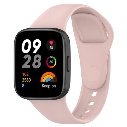For Redmi Watch 3 Loop Type Solid Color Silicone Watch Band(Pink) - Watch Bands by buy2fix | Online Shopping UK | buy2fix