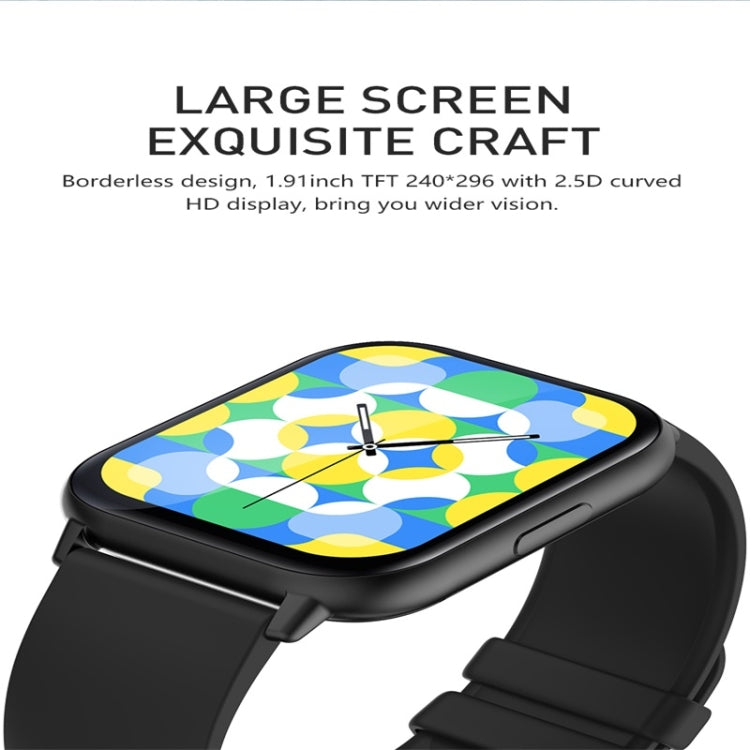 P56T 1.91 inch Color Screen Smart Watch,Support Heart Rate Monitoring / Blood Pressure Monitoring(Silver) by buy2fix