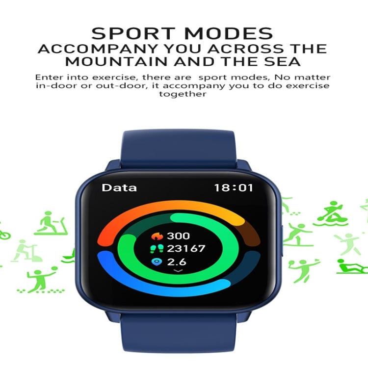 P56T 1.91 inch Color Screen Smart Watch,Support Heart Rate Monitoring / Blood Pressure Monitoring(Black) by buy2fix