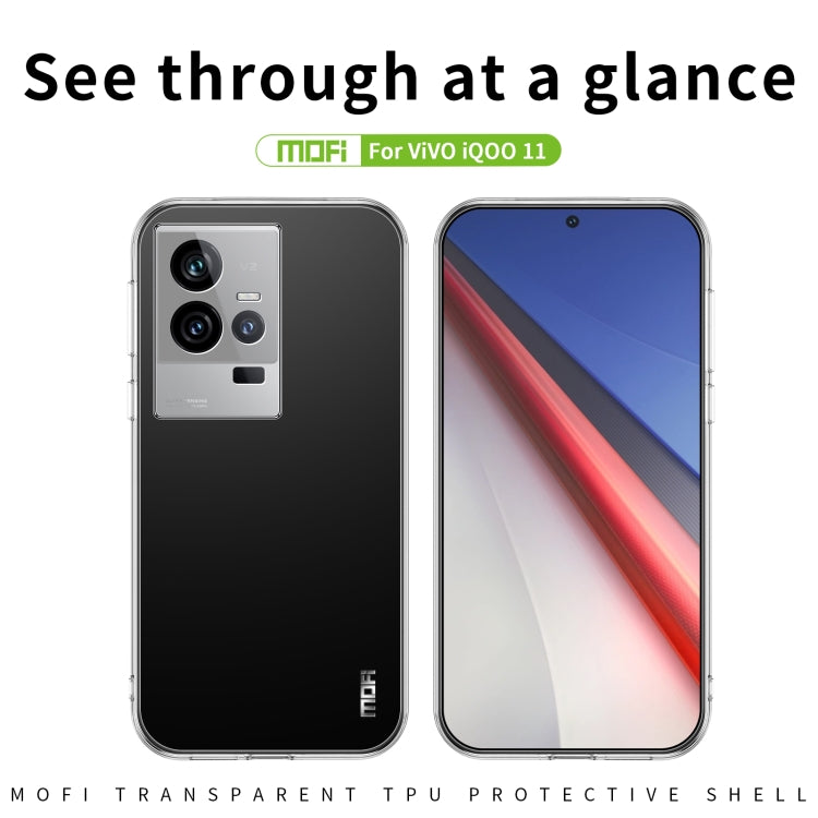 For vivo iQOO11 MOFI Ming Series Ultra-thin TPU Phone Case(Transparent) - vivo Cases by MOFI | Online Shopping UK | buy2fix