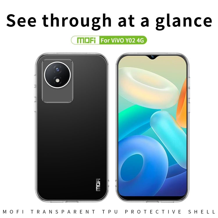 For vivo Y02 4G MOFI Ming Series Ultra-thin TPU Phone Case(Transparent) - vivo Cases by MOFI | Online Shopping UK | buy2fix
