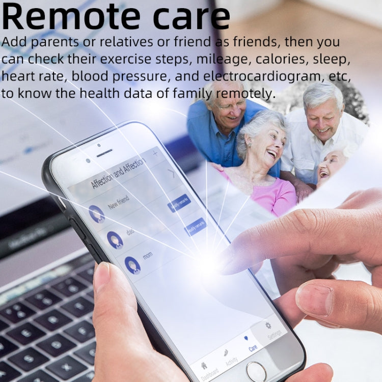 KS03 1.72 inch Color Screen Smart Watch,Support Heart Rate Monitoring / Blood Pressure Monitoring(Black) by buy2fix