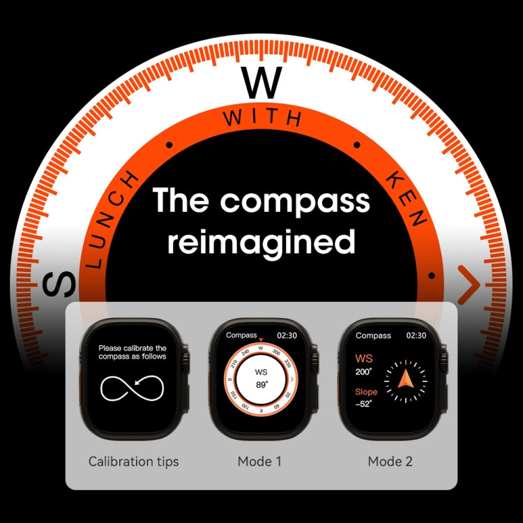 Ultra9 2.1 inch Color Screen Smart Watch,Support Heart Rate Monitoring / Blood Pressure Monitoring(Black) by buy2fix