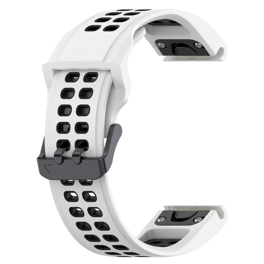 For Amazfit Falcon 22mm  Two-Color Breathable Sports Silicone Watch Band(White+Black) - Watch Bands by buy2fix | Online Shopping UK | buy2fix