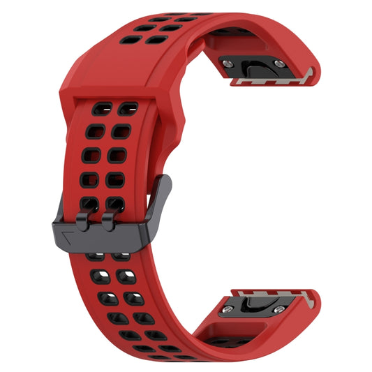 For Amazfit Falcon 22mm  Two-Color Breathable Sports Silicone Watch Band(Red+Black) - Watch Bands by buy2fix | Online Shopping UK | buy2fix