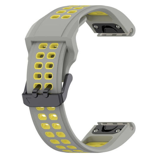 For Amazfit Falcon 22mm  Two-Color Breathable Sports Silicone Watch Band(Grey+Yellow) - Watch Bands by buy2fix | Online Shopping UK | buy2fix