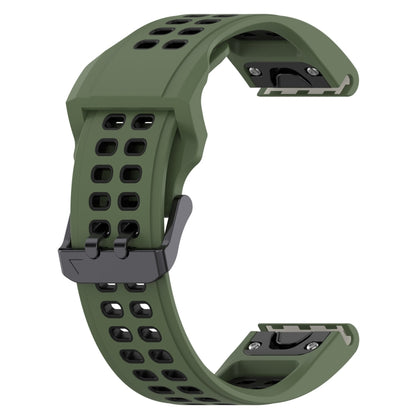 For Amazfit Falcon 22mm  Two-Color Breathable Sports Silicone Watch Band(Armygreen+Black) - Watch Bands by buy2fix | Online Shopping UK | buy2fix