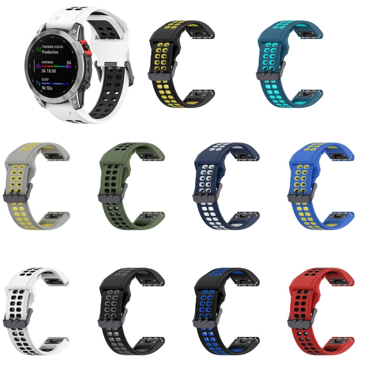 For Amazfit Falcon 22mm  Two-Color Breathable Sports Silicone Watch Band(Armygreen+Black) - Watch Bands by buy2fix | Online Shopping UK | buy2fix