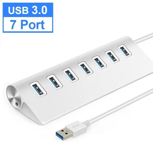 7301 7 Port USB 3.0 HUB 5Gbps High Speed Power Adapter by buy2fix