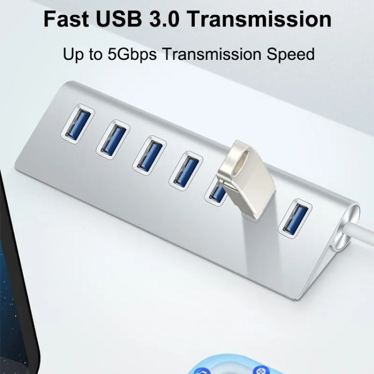 7301 7 Port USB 3.0 HUB 5Gbps High Speed Power Adapter by buy2fix