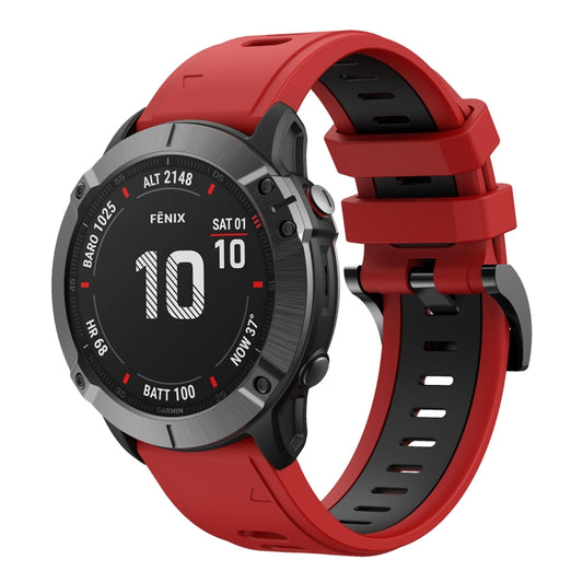 For Amazfit Falcon 22mm Two-Color Silicone Quick-Release Metal Buckle Watch Band(Red+Black) - Watch Bands by buy2fix | Online Shopping UK | buy2fix